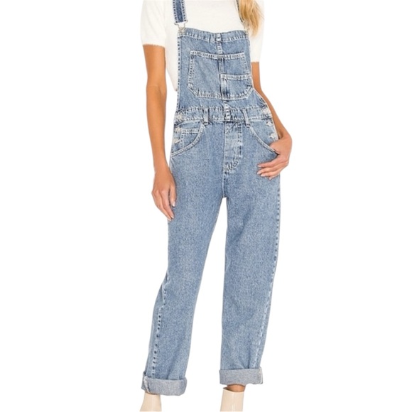 Free People Denim - Free People Ziggy Washed Blue Denim Size Medium Overalls